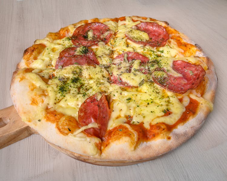 Apache Pizza signature pepperoni stone-baked pizza